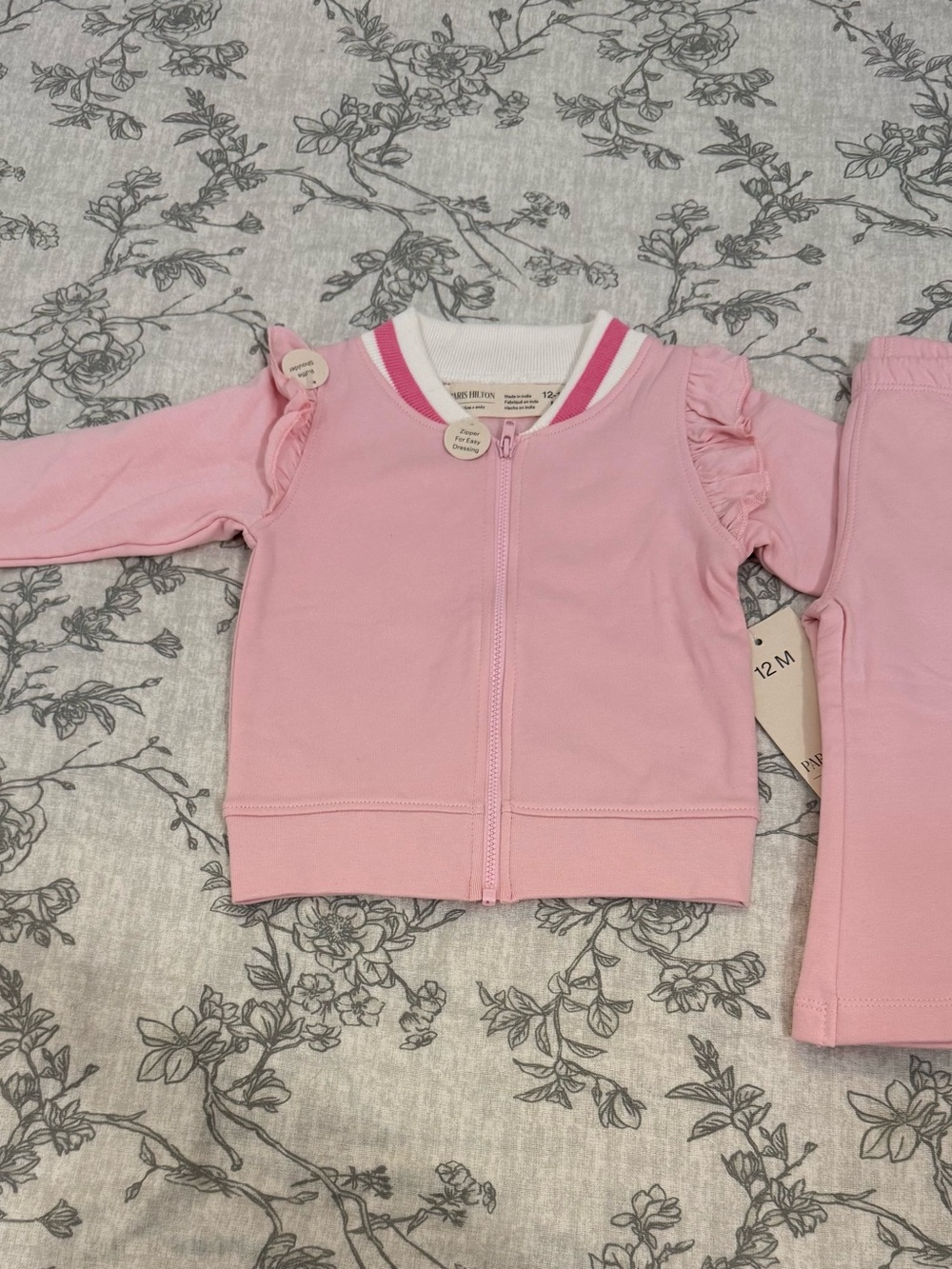 Paris Hilton Pink Ruffle Zip Hoodie Kids Matching Set